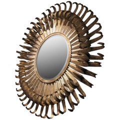 Octopus Mirror Glass with Gold Finish Frame