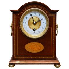 Mahogany and Inlay Timepiece Mantel Clock Mahogany and Inlay Timepiece Mantel Clock