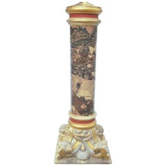 Faux Marble Baluster Mounted as Lamp