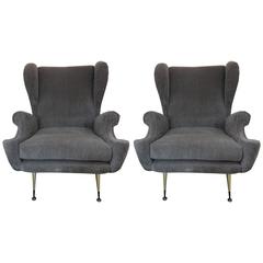 Pair Of Mid-Century Italian Gio Ponti Inspired Lounge Chairs Or Armchairs 11