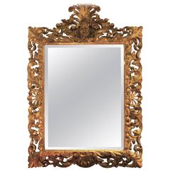 Late 19th Century Italian Carved and Gilt Baroque-Style Mirror