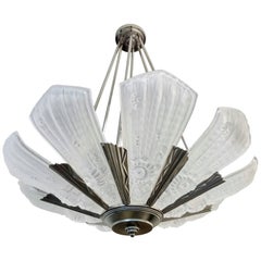 French Art Deco Chandelier by Gênet et Michon