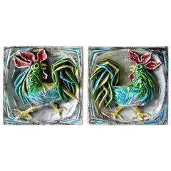 San Polo Italian Studio Ceramic Rooster Wall Tiles 12