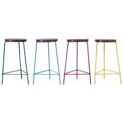 Set of Four Stools from the College of Architecture by Pierre Jeanneret