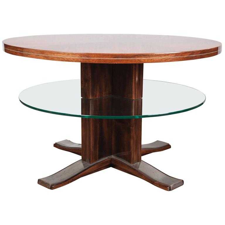 Arte Moderne two-tiered low table, 1940–50