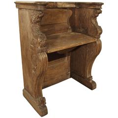 Antique Carved French Church Pew, circa 1750