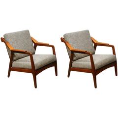 Pair of Vintage Danish Teak Lounge Chairs