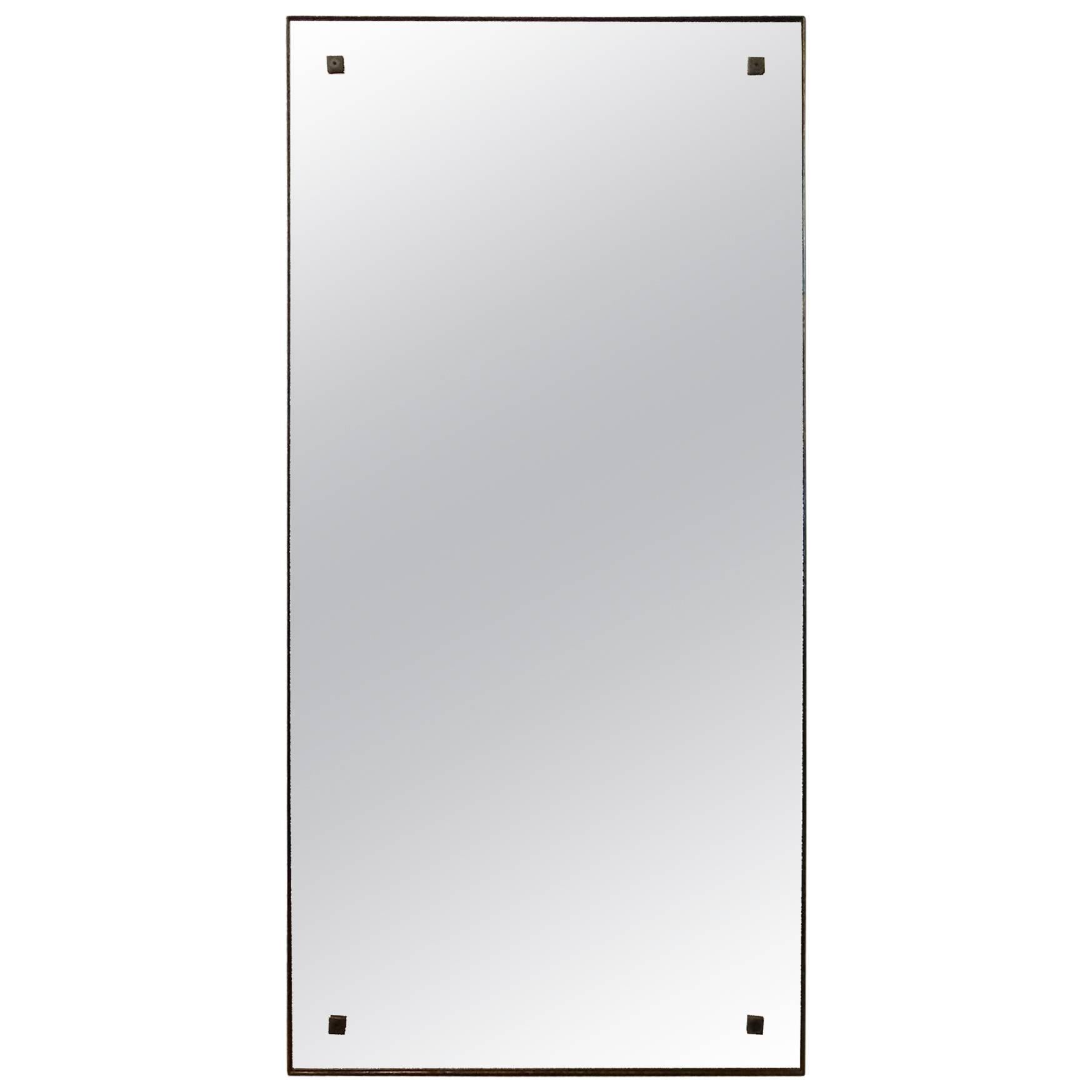 Industrial Blackened Steel Frame Mirror