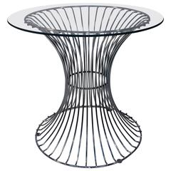 Great Warren Platner Chromed Cage Pedestal Form Table