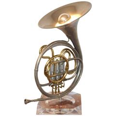 Carole Stupell Collection French Horn Lamp Lucite Base
