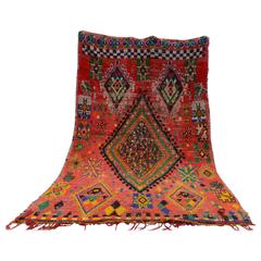 Large Vintage Boucherouite Moroccan Rug