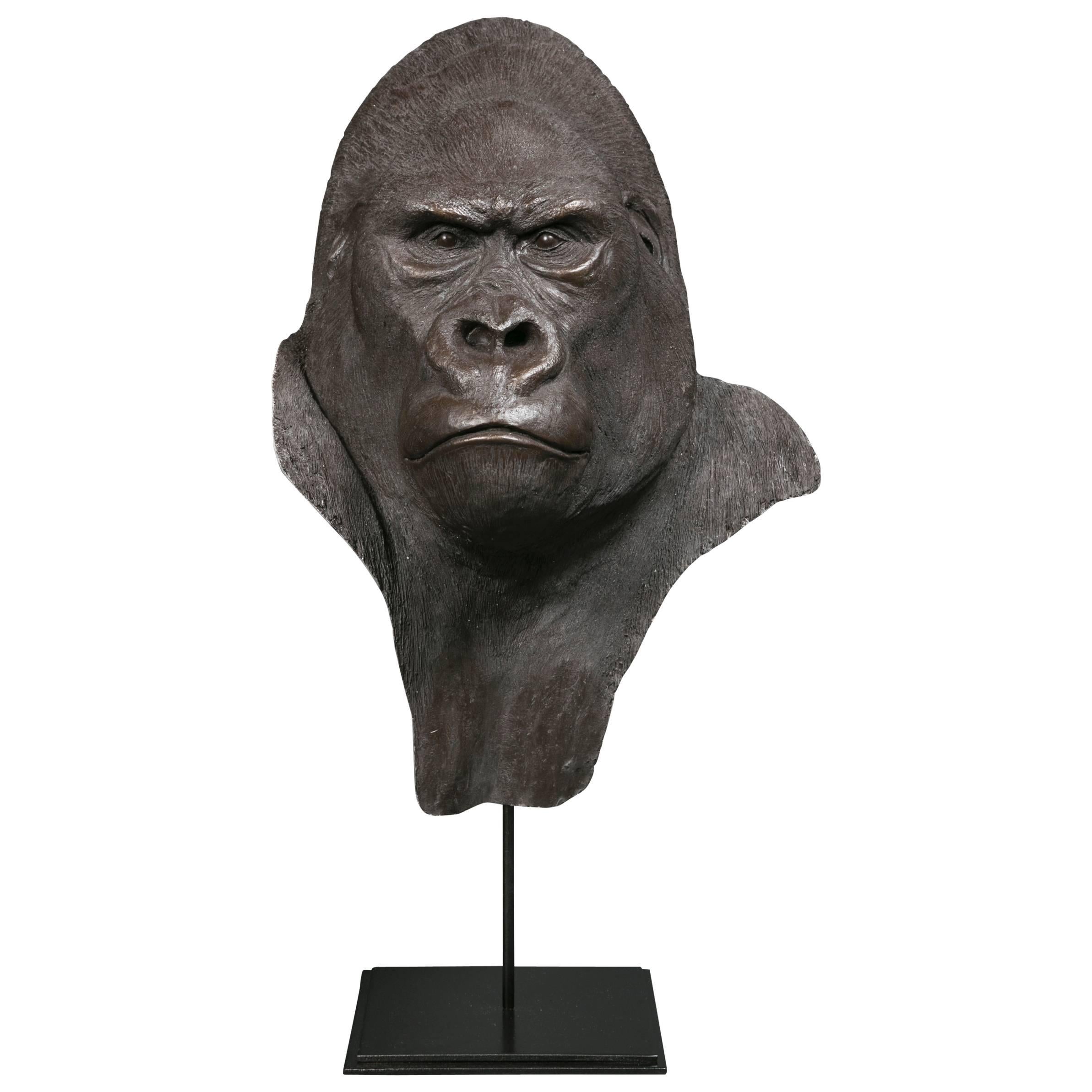 Resin Gorilla Head, Yves Gaumétou, France, 2015 For Sale