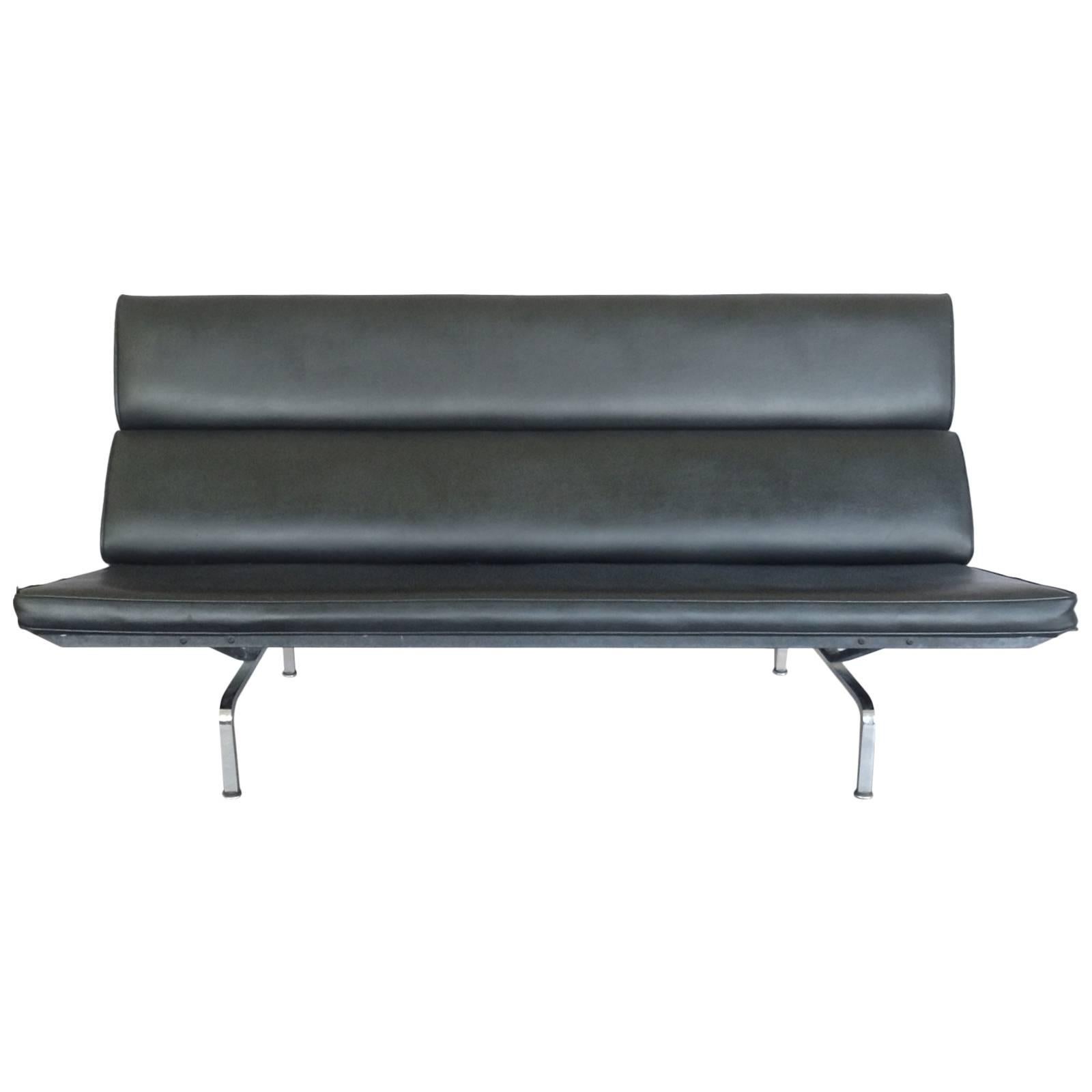 Eames for Herman Miller Black Compact Sofa