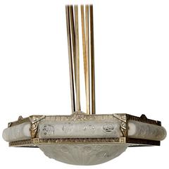 French Art Deco Chandelier by Degue 5