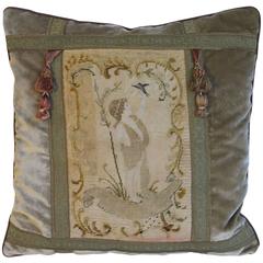 19th Century Petit Point Pillow by Mary Jane McCarty