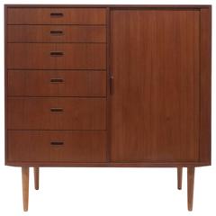 Danish Falster Chest of Drawers in Teak with Tambour Doors
