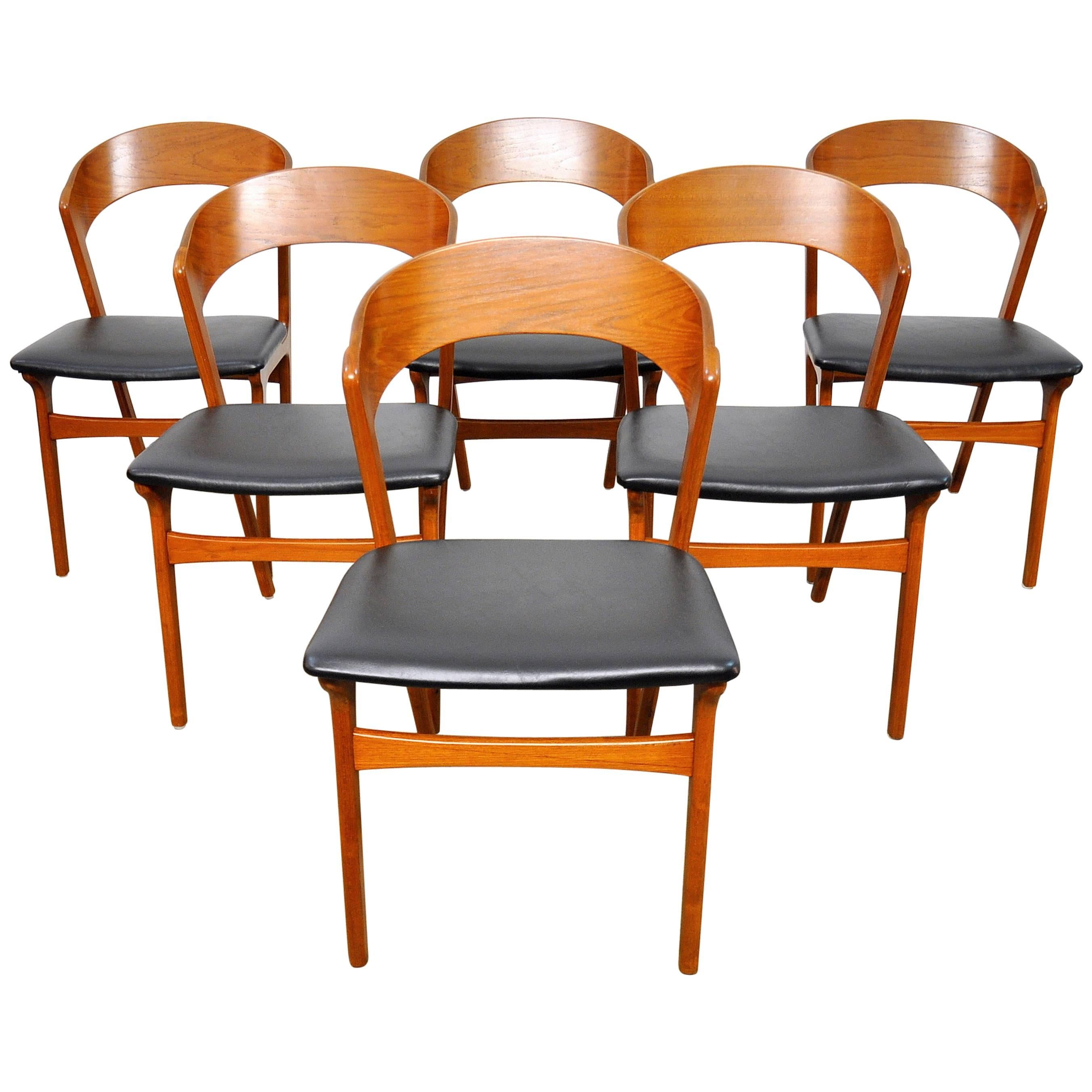 Set of Six Randers Mobelfabrik Teak Dining Chairs, Denmark, 1950s