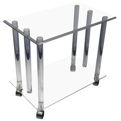 Vintage Modern Lucite Rod Bar Cart