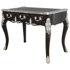 French Style Black and Silver Desk