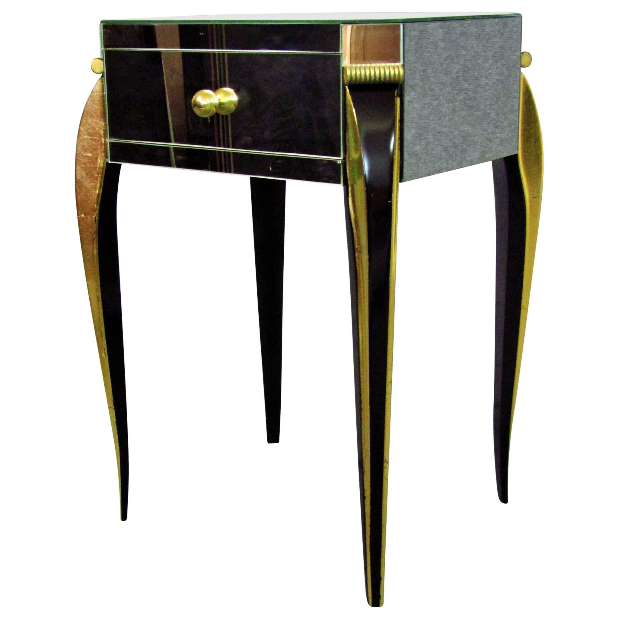 Mirrored Art Deco Side Table in the Style of Arbus, France, 1930