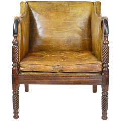 Fine English Regency Style Mahogany Library or Club Chair