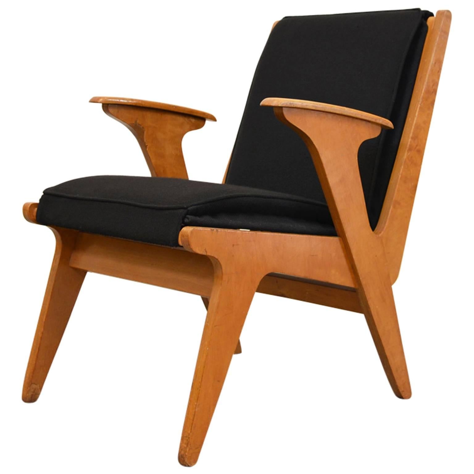 Plywood Midcentury Sliedrecht Chair for 't Spectrum, Netherlands