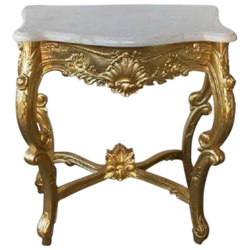 French Rococo XV Marble-Top Console Table For Sale