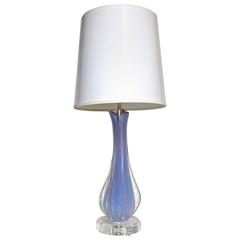 Murano Opalescent Purple Glass Table Lamp