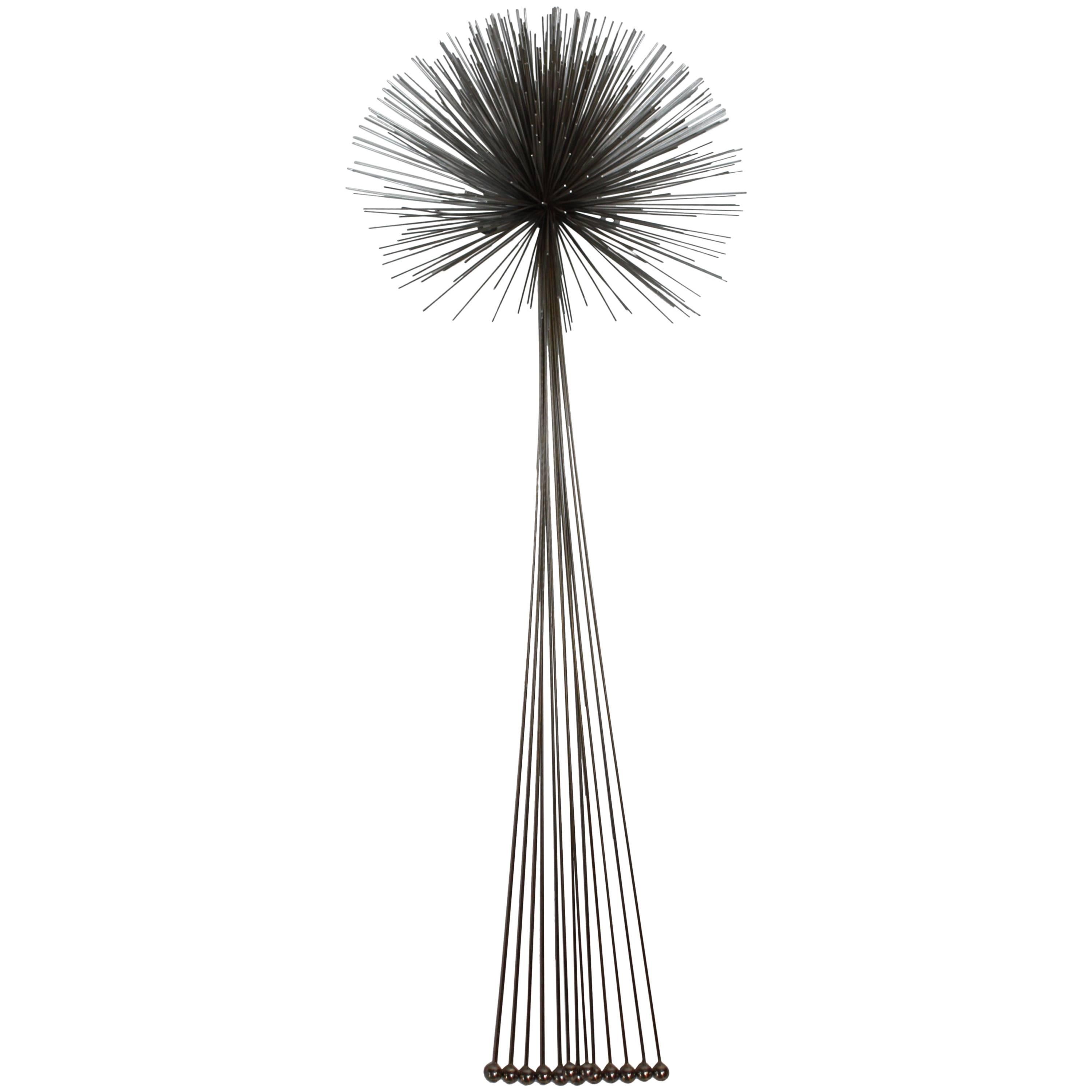 Mixed Metal Curtis Jere Elongated 'Urchin' Wall Sculpture