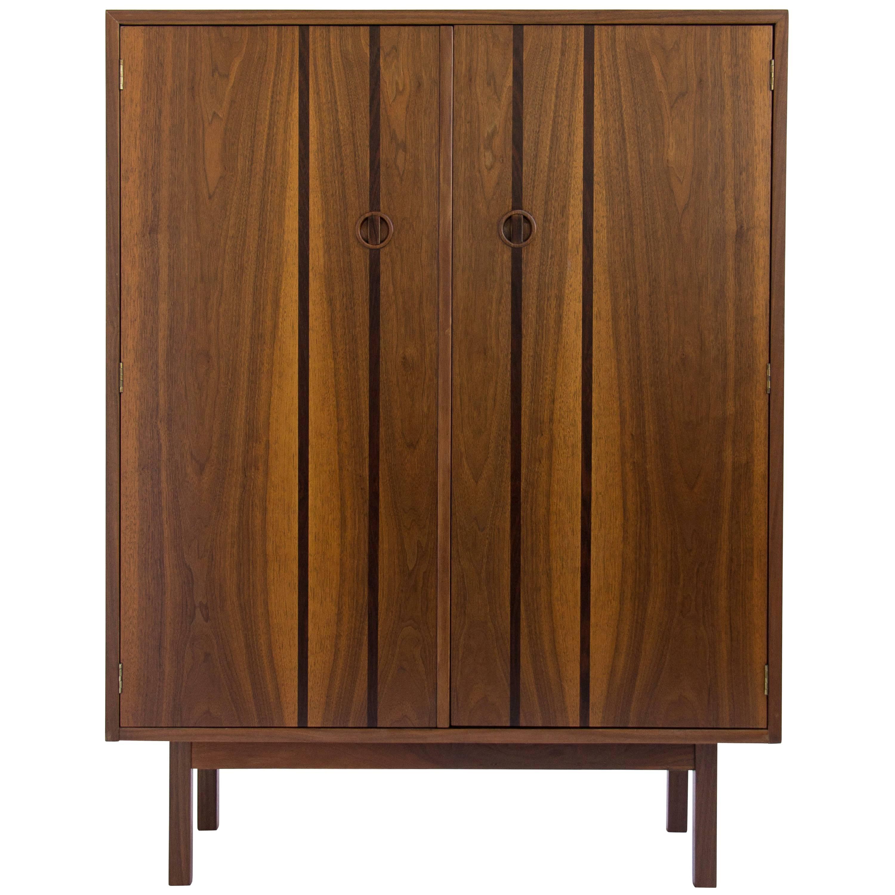 H. Paul Browning for Stanley Furniture Co. Walnut and Rosewood Highboy