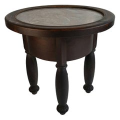 Art Deco Oak and Marble Occasional Table