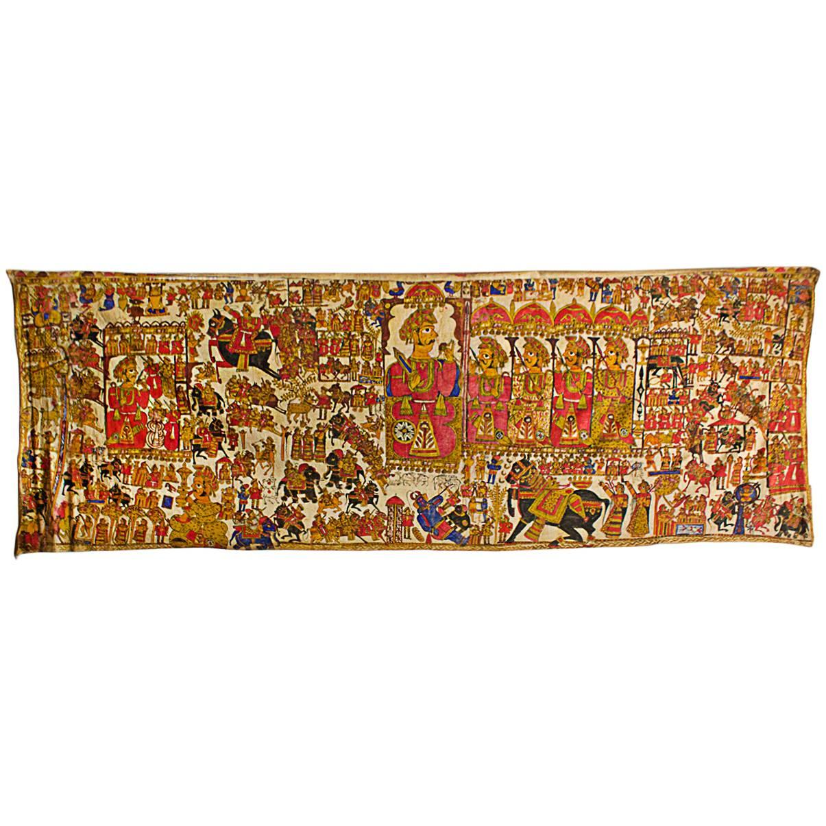 Epic of Pabuji Scroll, Rajasthani Art C. 1930 For Sale