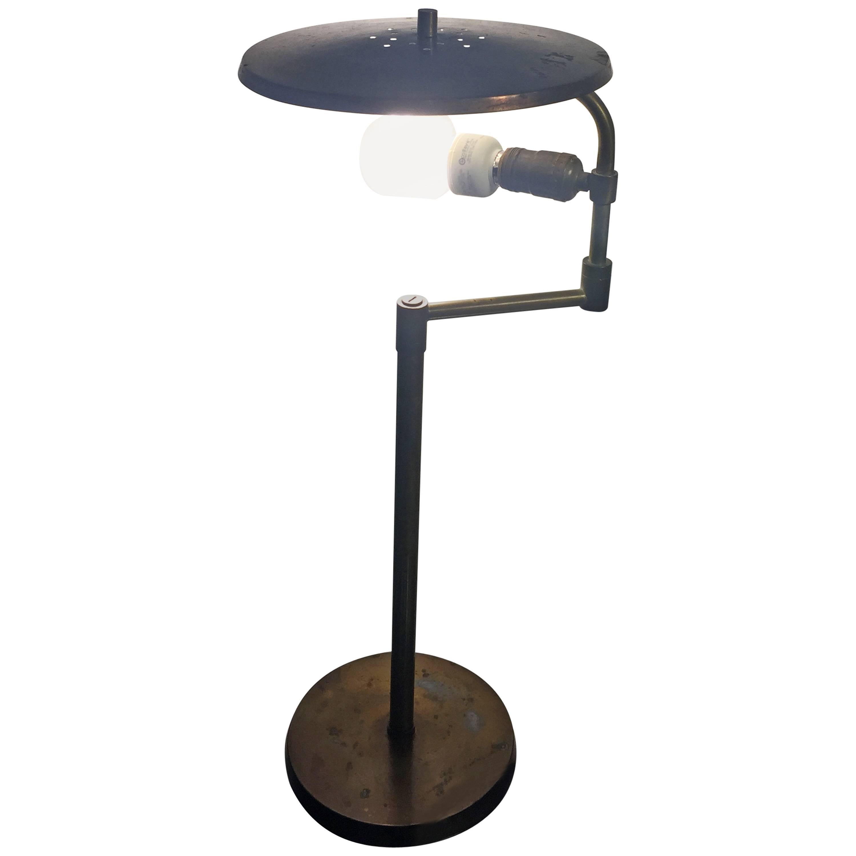 Amazing Industrial Style Adjustable Desk Lamp in the Manner of Paavo Tynell For Sale