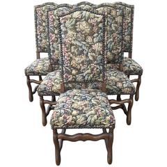 Antique Set of Six Louis XIII Style Dining Chairs