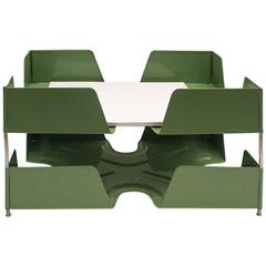 Antique 1920s Double Tier Letter Tray, Sage Green