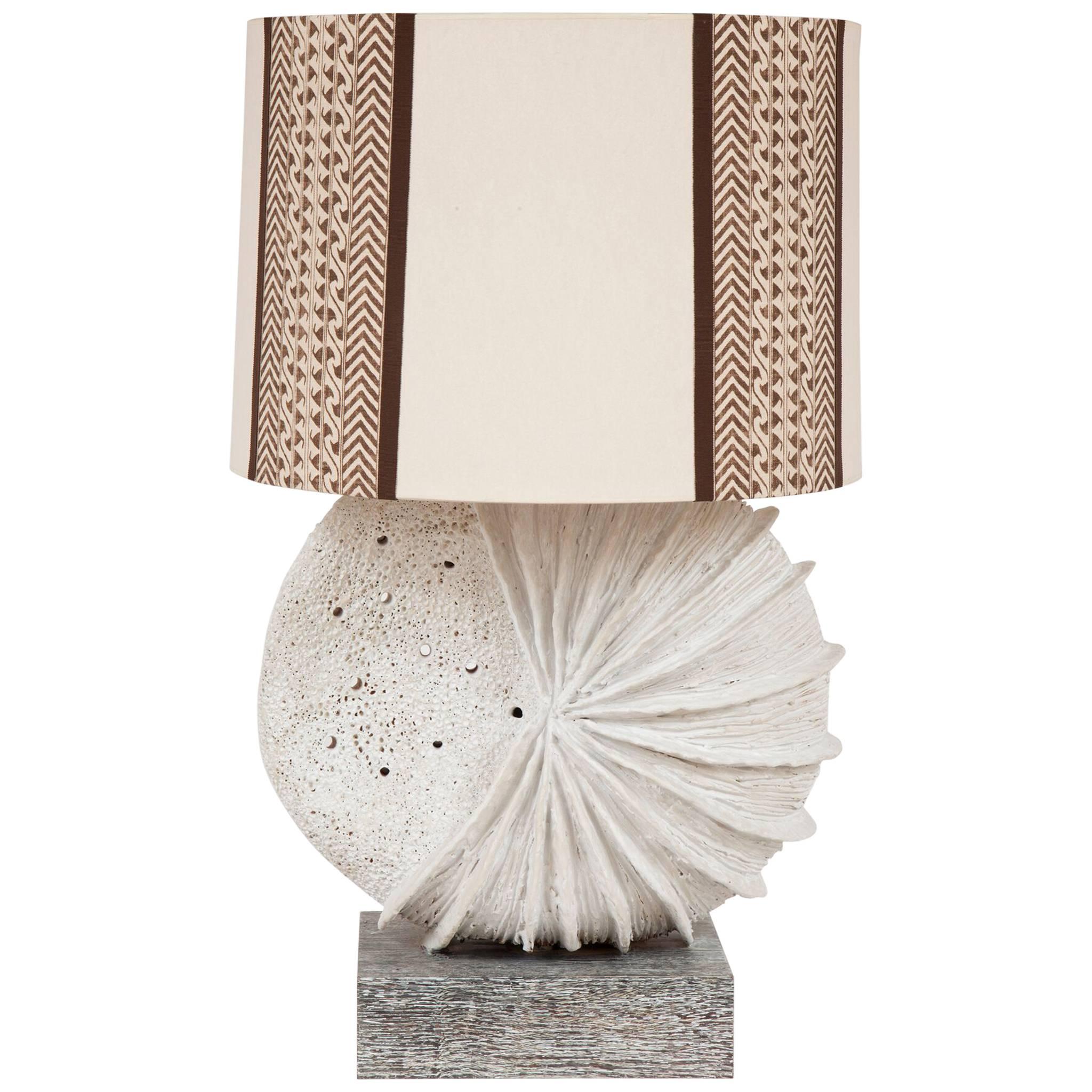French Brutalist Lamp of Nautilus Form