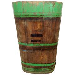 Antique Oversized French Oakwood and Iron Winery Barrel