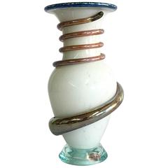 Vintage Organic Modern Jeau Bishop Art Glass Vase Signed and Dated 2003