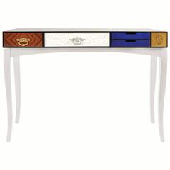 European Modern Five-Drawer Wood, Glass, Lacquered Soho Console by Boca Do Lobo