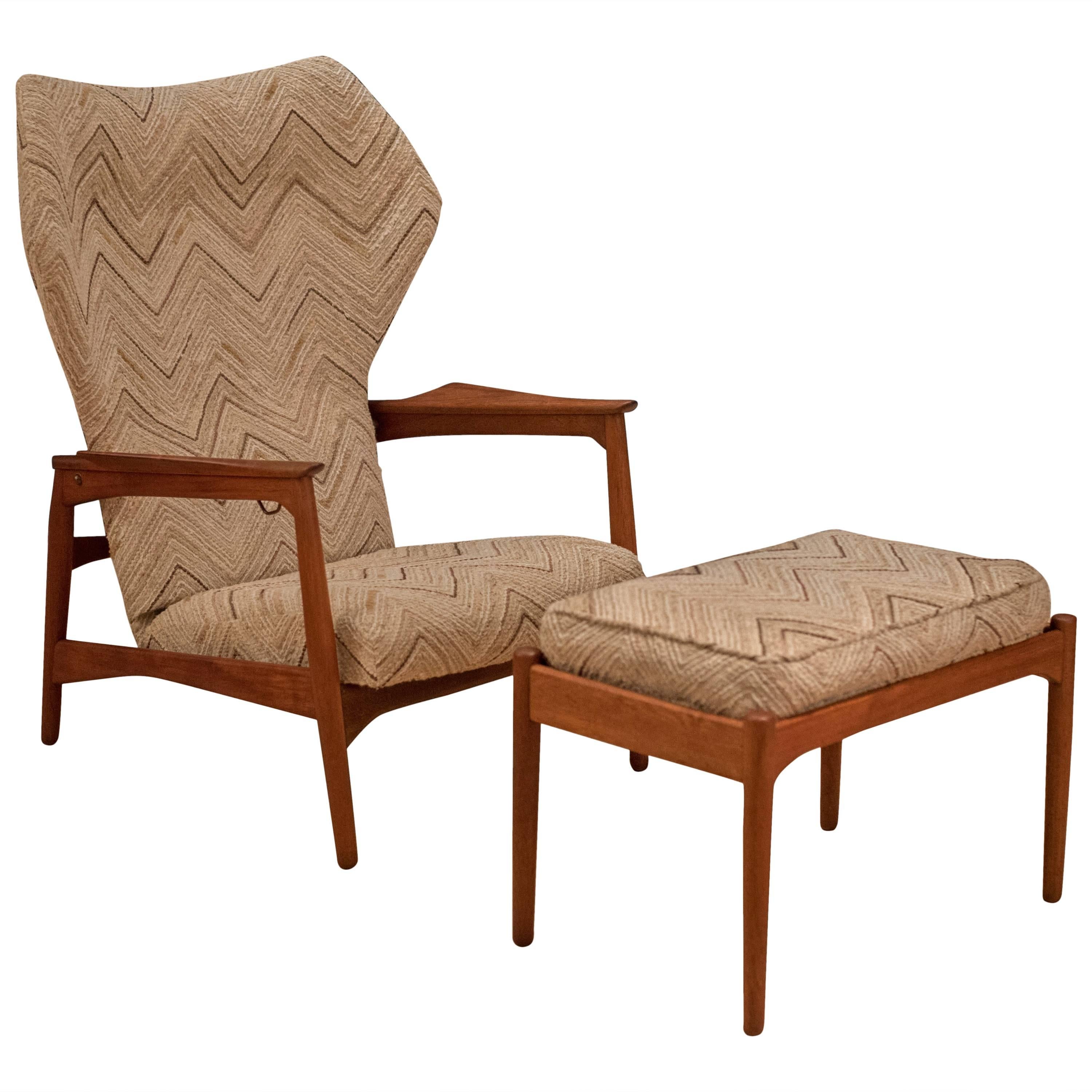 Danish Ib Kofod-Larsen Reclining Lounge Chair
