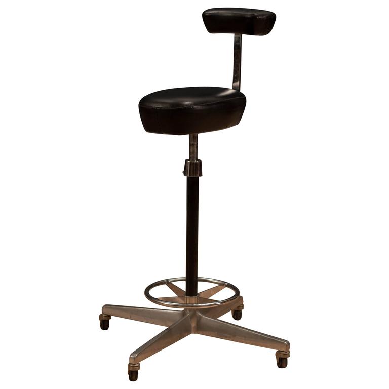 Herman Miller George Nelson Leather Drafting Stool at 1stDibs | herman miller drafting chairs