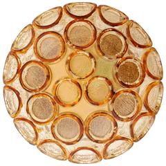 Flush Mount Light or Sconce, Amber Tone Glass, 1970s (Three Available) 12