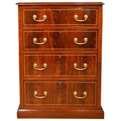 Beautiful Mahogany Inlaid Edwardian Period Chest of Drawers by James Shoolbred Beautiful Mahogany Inlaid Edwardian Period Chest of Drawers by James Shoolbred