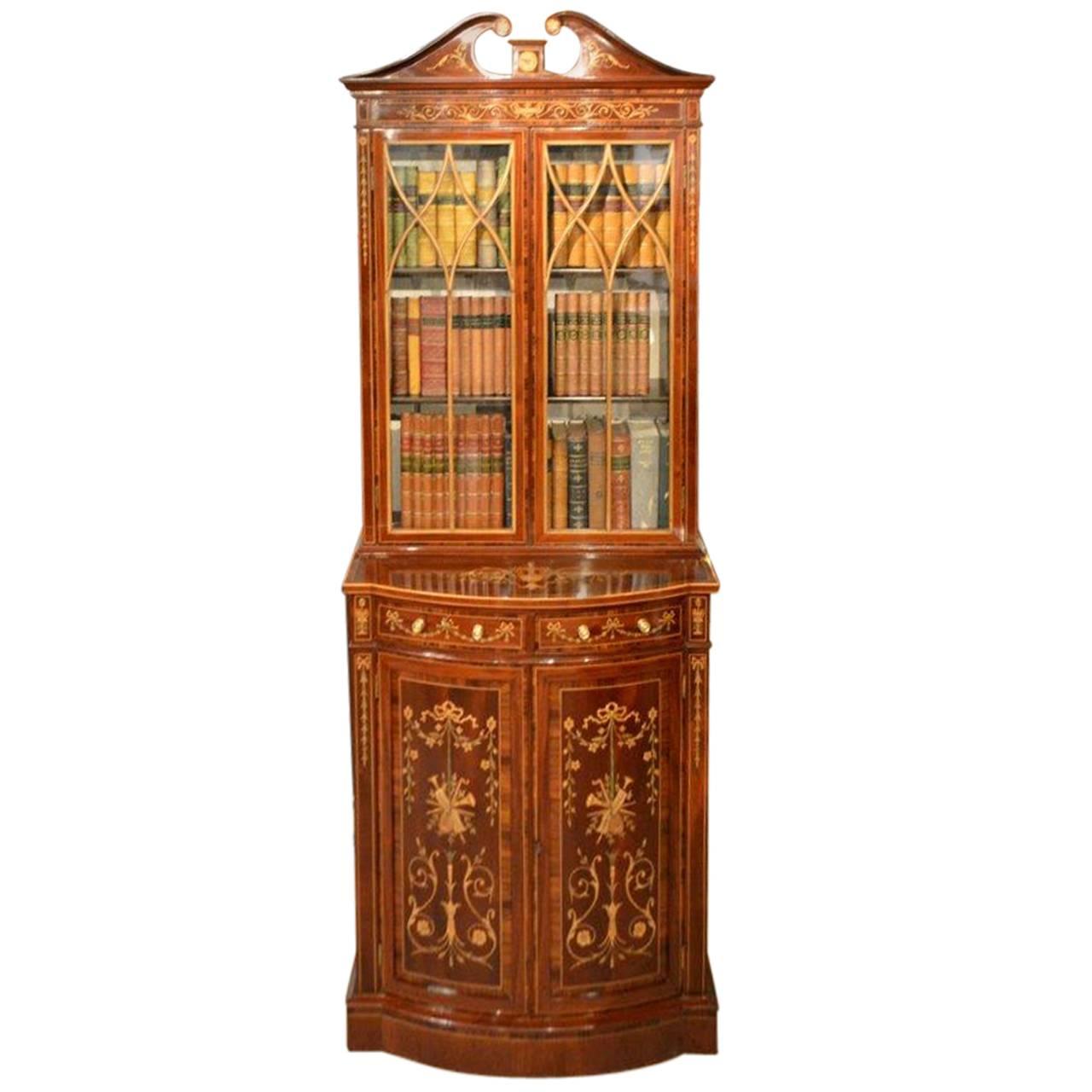 Stunning Quality Mahogany Late Victorian Period Bookcase by Edwards & Roberts