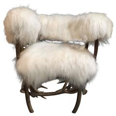 Antler Sheepskin Chair