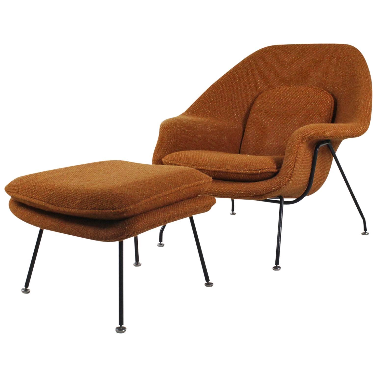 "Womb Chair" and Its Ottoman by Eero Saarinen, 1950-1960