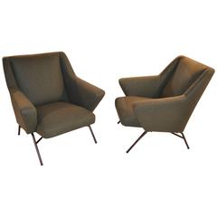 Pair of 1950s Armchairs by Genevieve Dangles and Christian Defrance