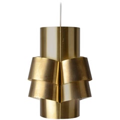 Sculptural Pendant Lamp in Brass by Hans-Agne Jakobsson, Markaryd, Sweden
