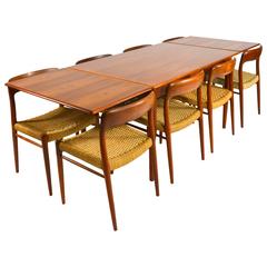 Niels O. Møller Model 75 Dining Set, Denmark, 1950s