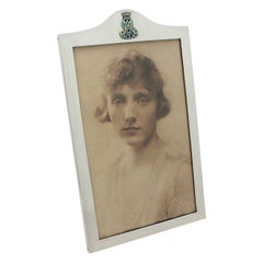 Antique George V Sterling Silver and Enamel Photograph Frame